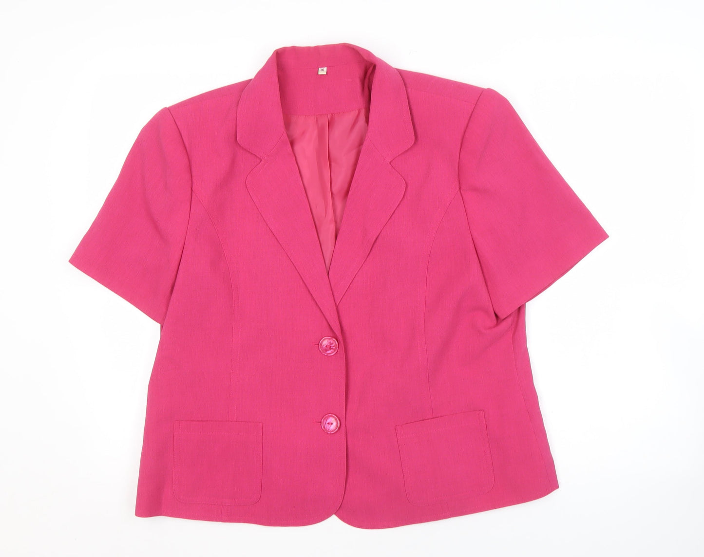 EWM Pink Women's Blazer Size 16 Short Sleeve