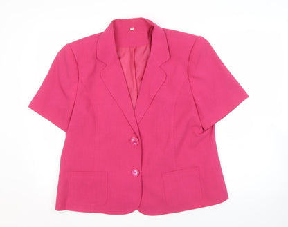 EWM Pink Women's Blazer Size 16 Short Sleeve