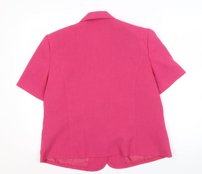 EWM Pink Women's Blazer Size 16 Short Sleeve
