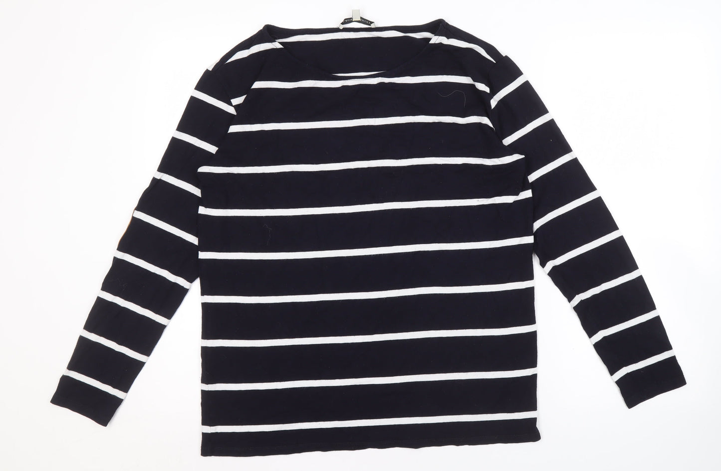 Laura Ashley Women's Blue Striped T-Shirt UK 12