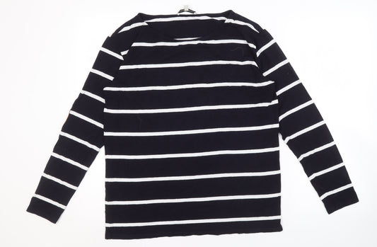 Laura Ashley Women's Blue Striped T-Shirt UK 12
