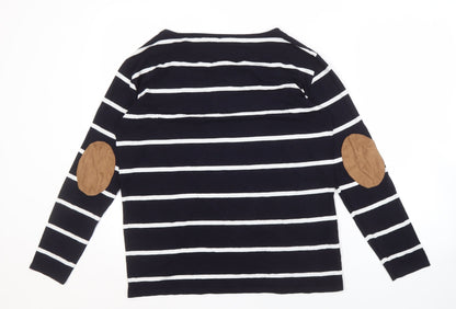 Laura Ashley Women's Blue Striped T-Shirt UK 12