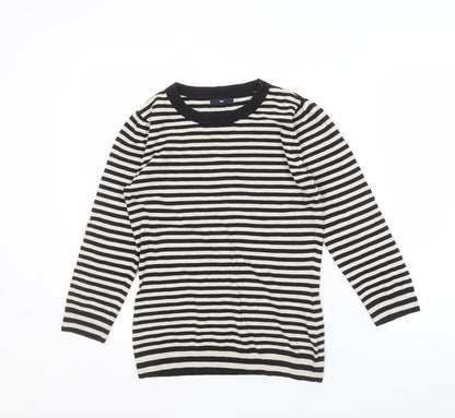 Gap Women's Black Striped Pullover Jumper M