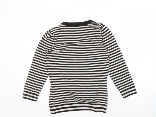 Gap Women's Black Striped Pullover Jumper M