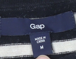 Gap Women's Black Striped Pullover Jumper M