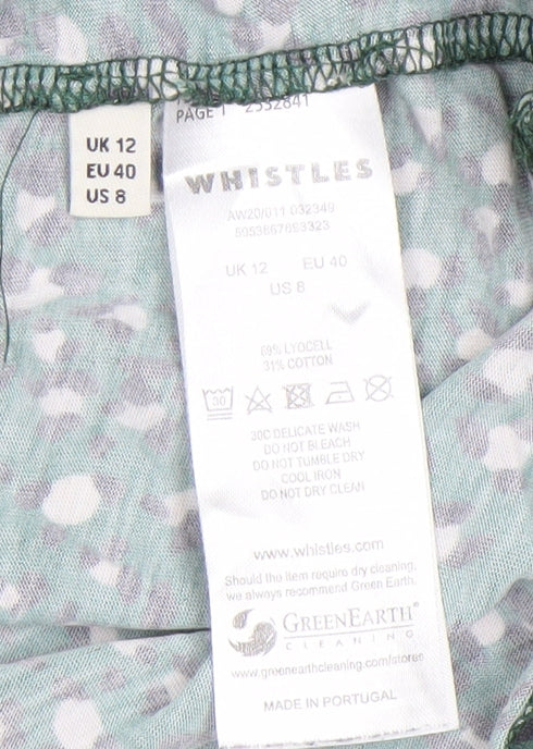 Womens UK Size 12 Whistles Green Basic Blouse