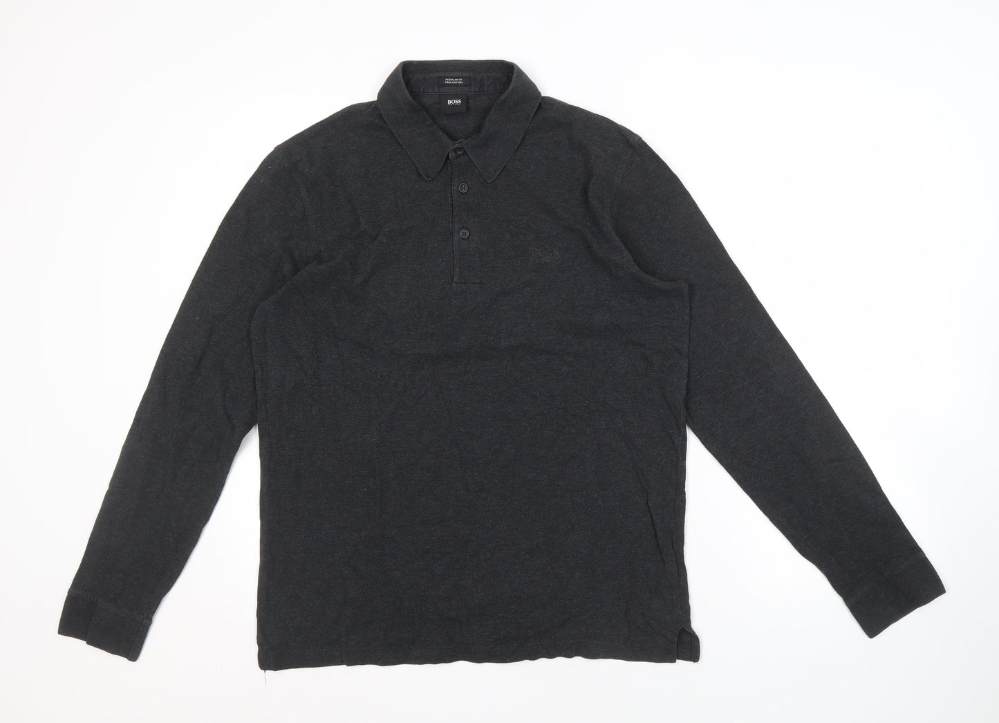 Hugo Boss Men's Black L Long Sleeve Polo Shirt