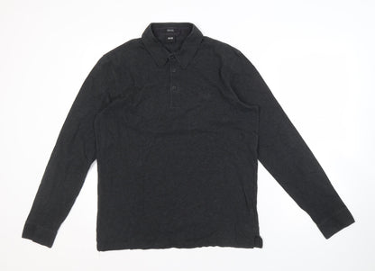 Hugo Boss Men's Black L Long Sleeve Polo Shirt