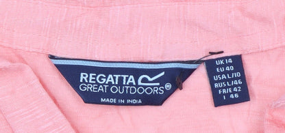 Womens UK Size 14 Regatta Great Outdoors Pink Basic T-Shirt