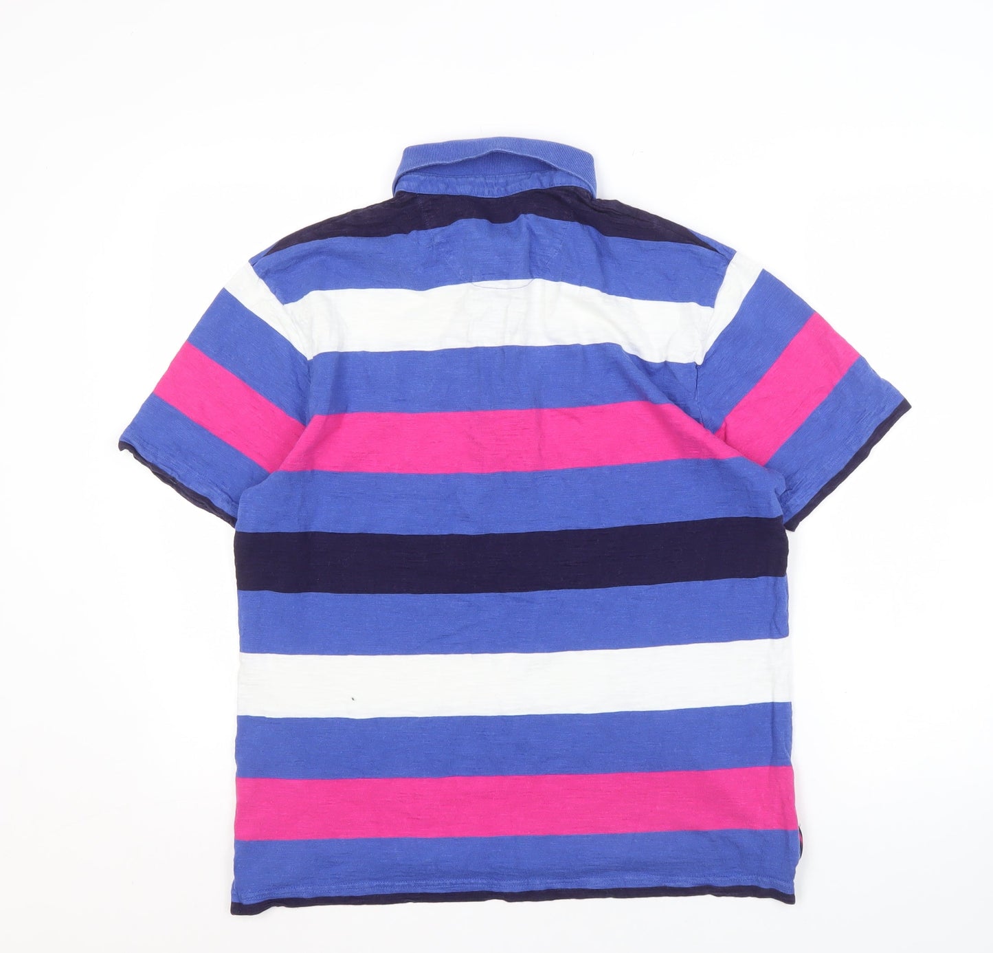 Blue Harbour Men's Blue Striped Polo Shirt S