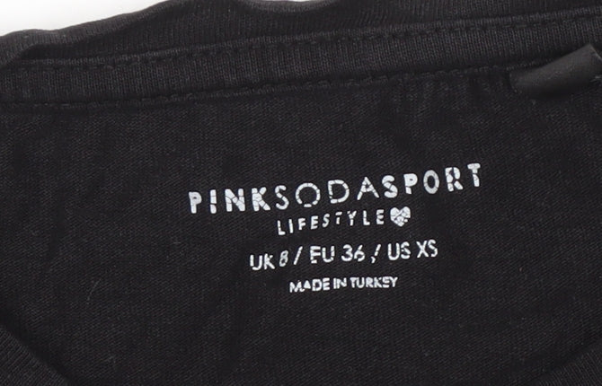 Pink Soda Sport Women's Black T-Shirt Size 8