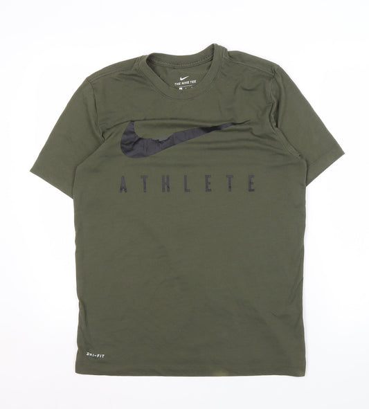 Nike Men's Green Athletic T-Shirt M Dri-Fit