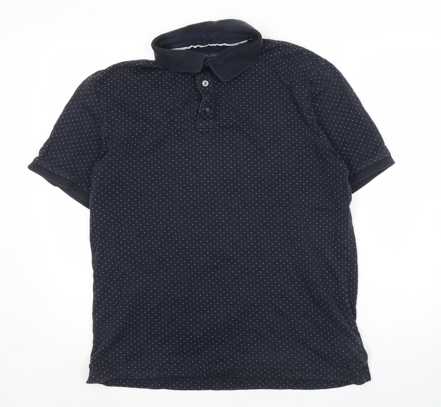 Paul Costelloe Men's Blue Polka Dot Polo XL