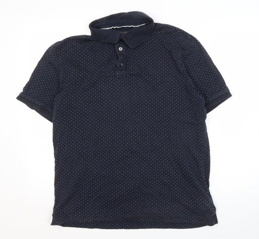 Paul Costelloe Men's Blue Polka Dot Polo XL