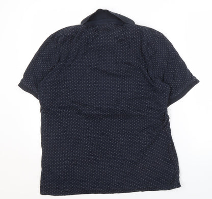 Paul Costelloe Men's Blue Polka Dot Polo XL