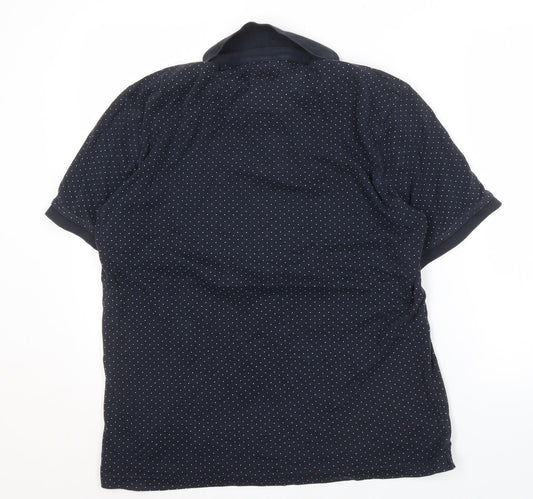 Paul Costelloe Men's Blue Polka Dot Polo XL