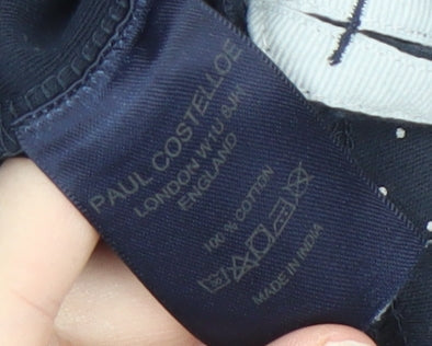 Paul Costelloe Men's Blue Polka Dot Polo XL