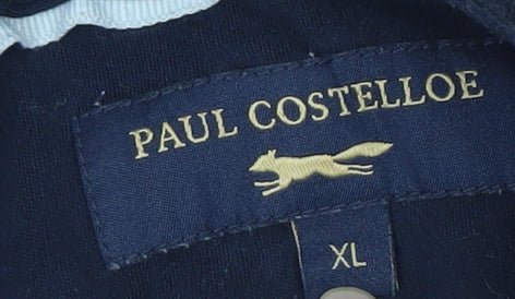 Paul Costelloe Men's Blue Polka Dot Polo XL