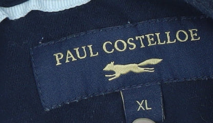 Paul Costelloe Men's Blue Polka Dot Polo XL