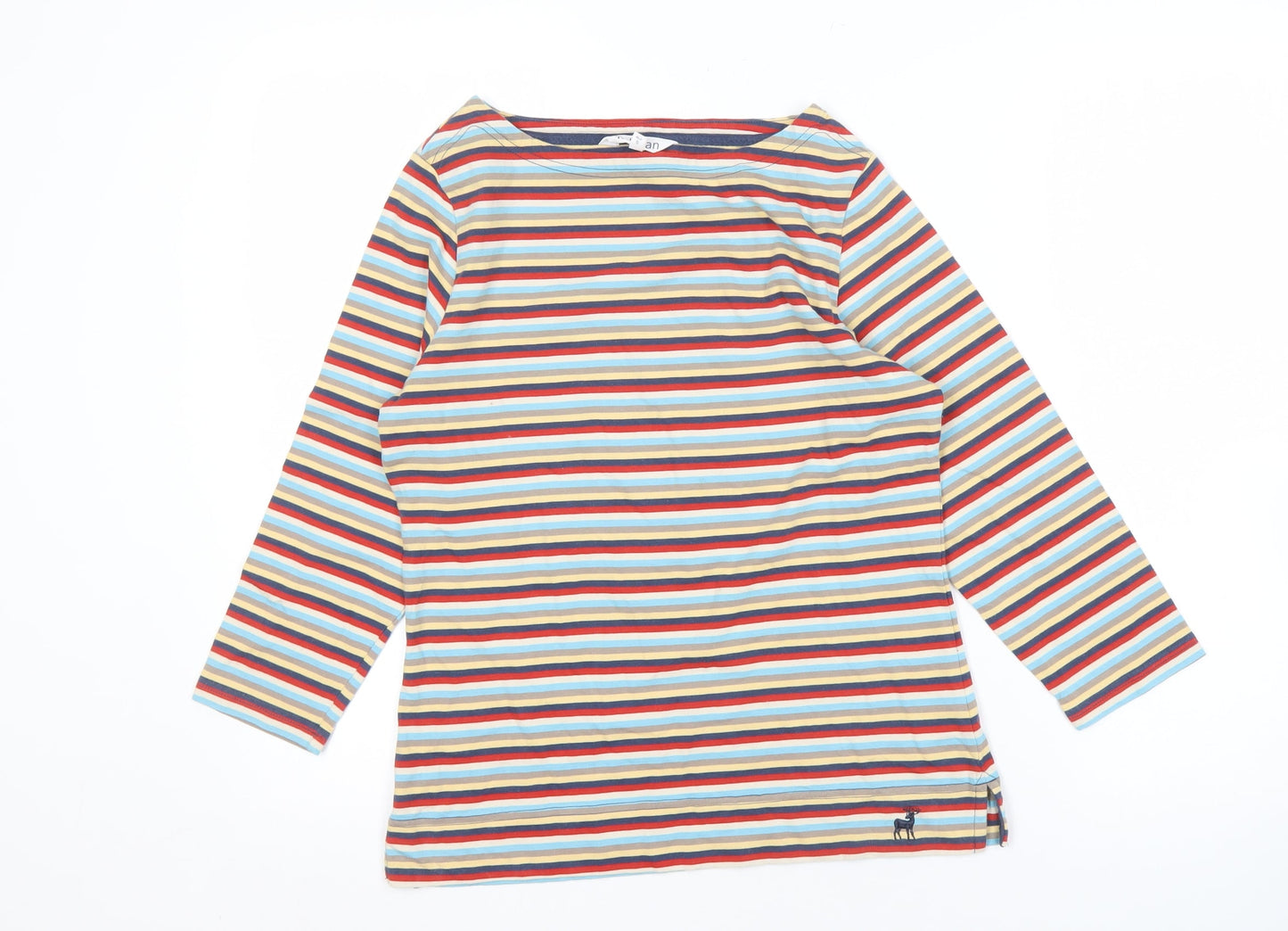 Womens UK Size 10 Tulchan Multicoloured Basic T-Shirt