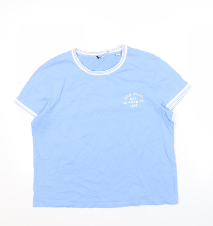 Jack Wills Women's Blue Ringer T-Shirt, Size M