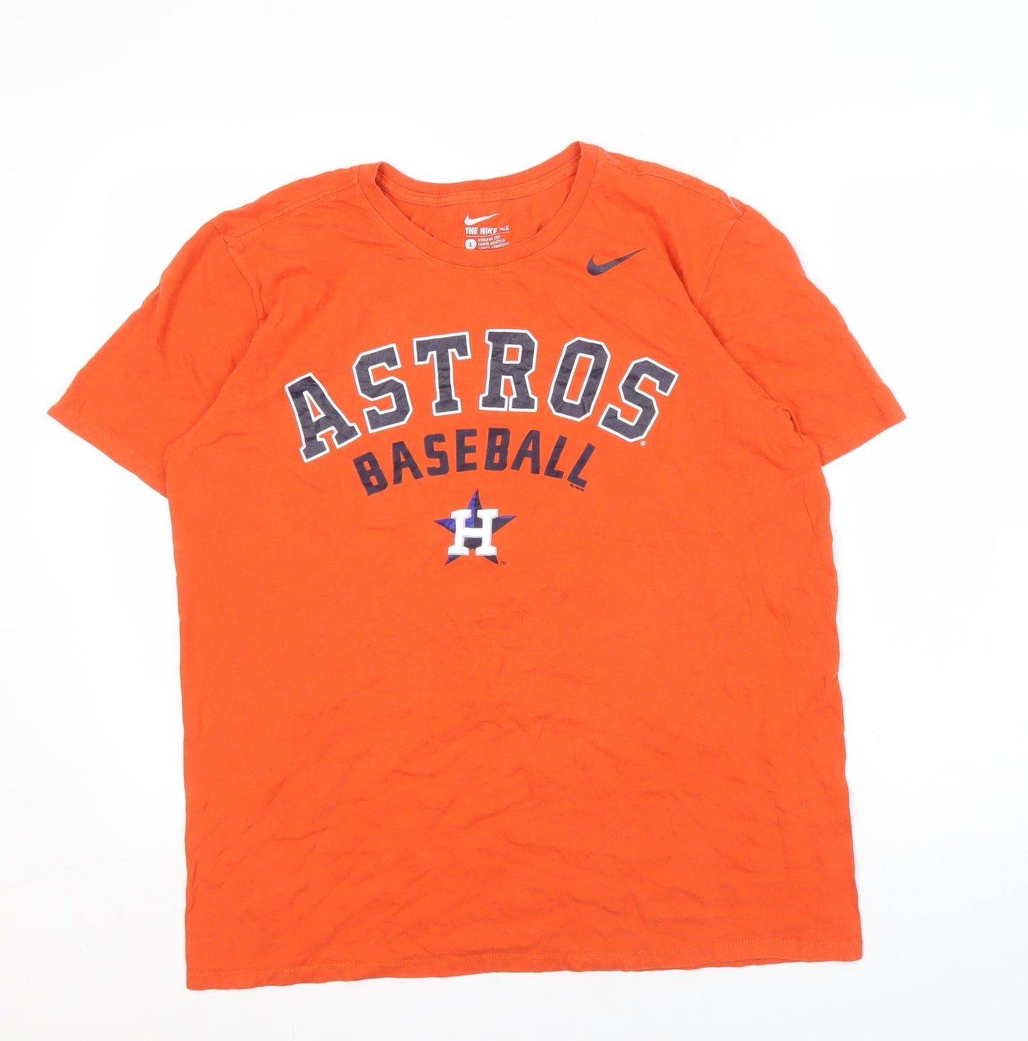Nike Men's Orange Athletic Fit Astros T-Shirt L