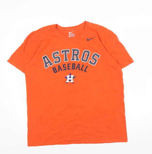 Nike Men's Orange Athletic Fit Astros T-Shirt L