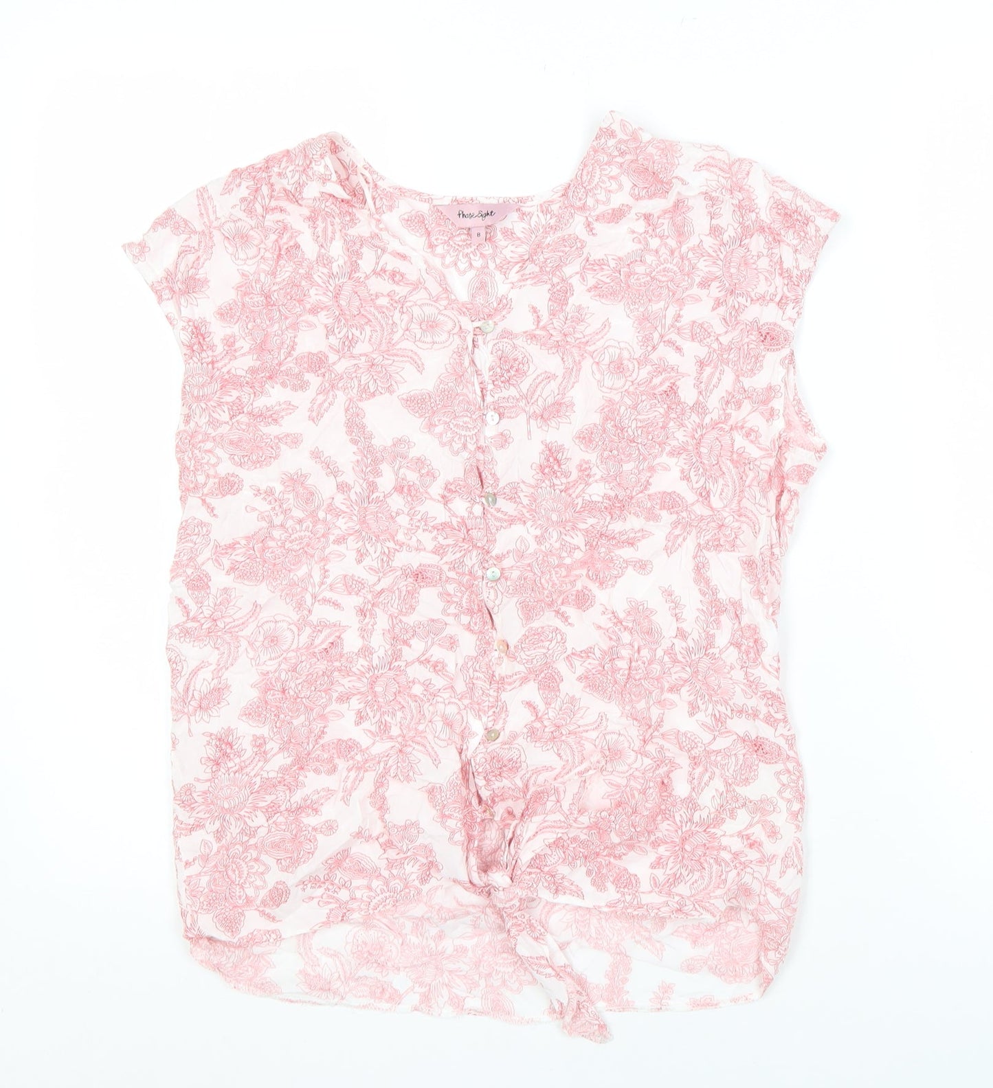 Womens UK Size 8 Phase Eight Pink Basic Blouse
