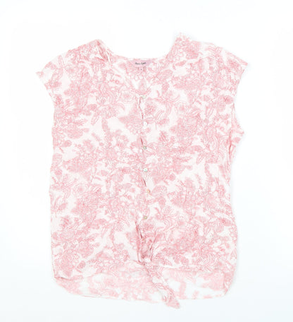 Womens UK Size 8 Phase Eight Pink Basic Blouse