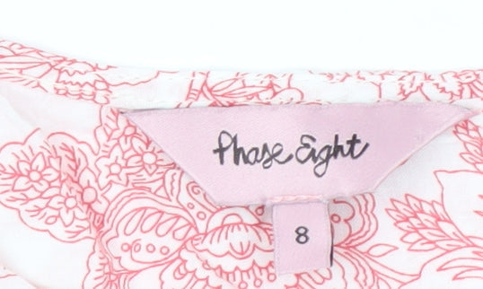Womens UK Size 8 Phase Eight Pink Basic Blouse