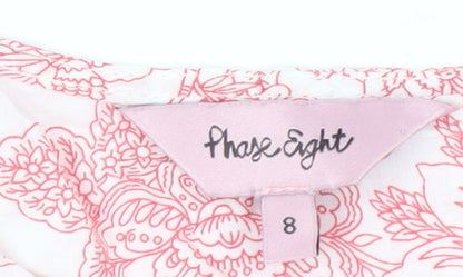 Womens UK Size 8 Phase Eight Pink Basic Blouse