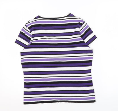 Womens UK Size M Precis Multicoloured Basic T-Shirt