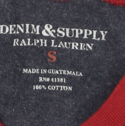 Ralph Lauren Men's Red Grey Graphic T-Shirt Small