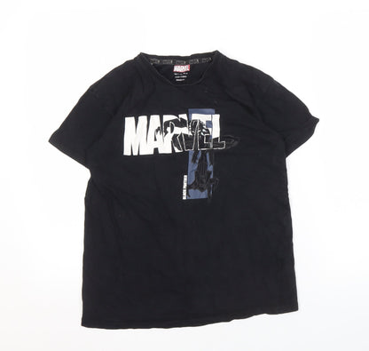 Marvel Boys Black Panther T-Shirt, Black 11 Years, Graphic Logo