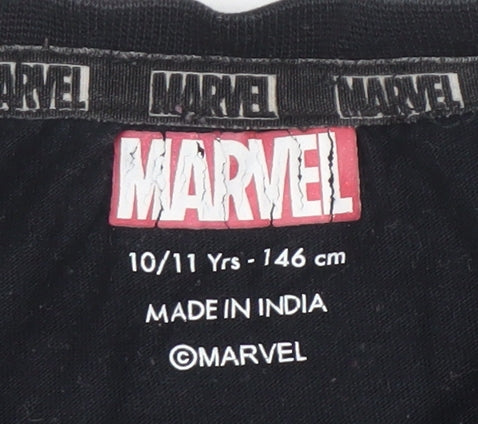 Marvel Boys Black Panther T-Shirt, Black 11 Years, Graphic Logo