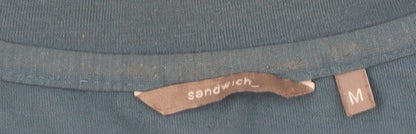 Womens UK Size M Sandwich Blue Basic Blouse