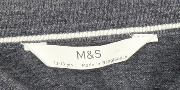 Marks and Spencer Boys Black Polo Shirt 12-13 Years