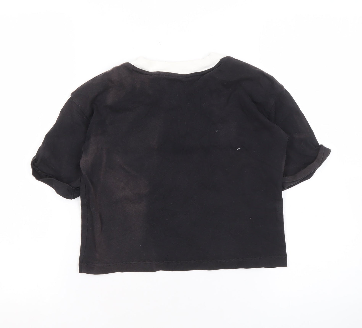 Womens UK Size 8 adidas Black Ringer T-Shirt