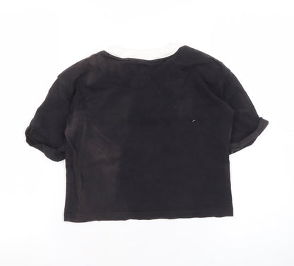 Womens UK Size 8 adidas Black Ringer T-Shirt