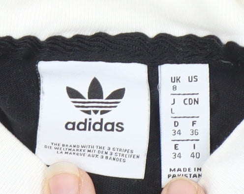 Womens UK Size 8 adidas Black Ringer T-Shirt