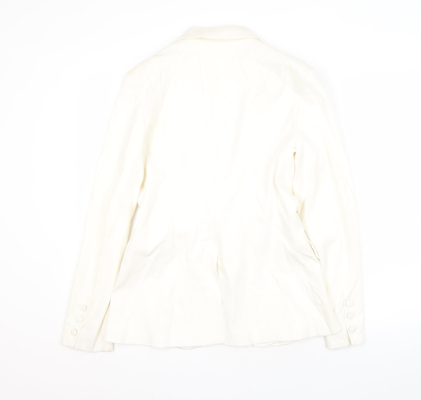Warehouse Women White Blazer Size 10 Regular Notch
