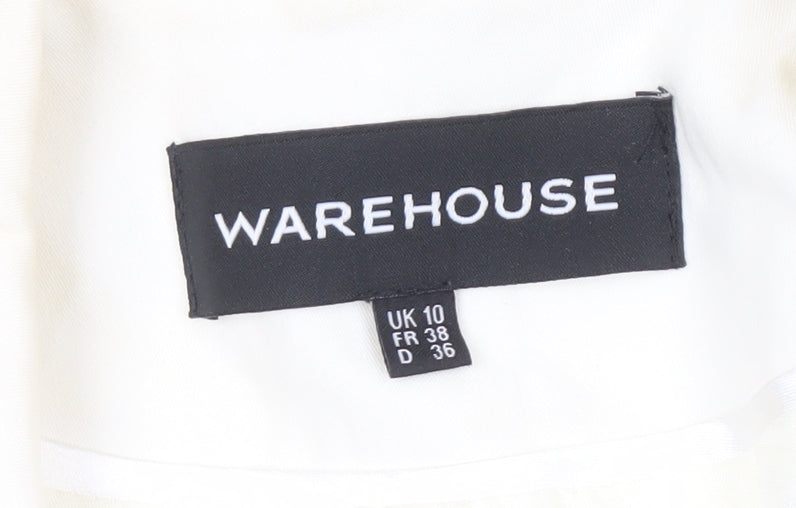 Warehouse Women White Blazer Size 10 Regular Notch