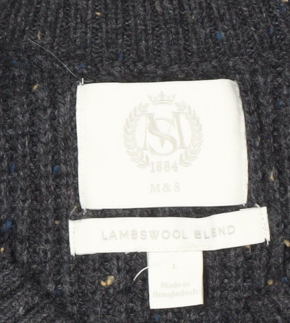 Marks and Spencer Men's Grey Knit Pullover Jumper L