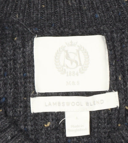 Marks and Spencer Men's Grey Knit Pullover Jumper L