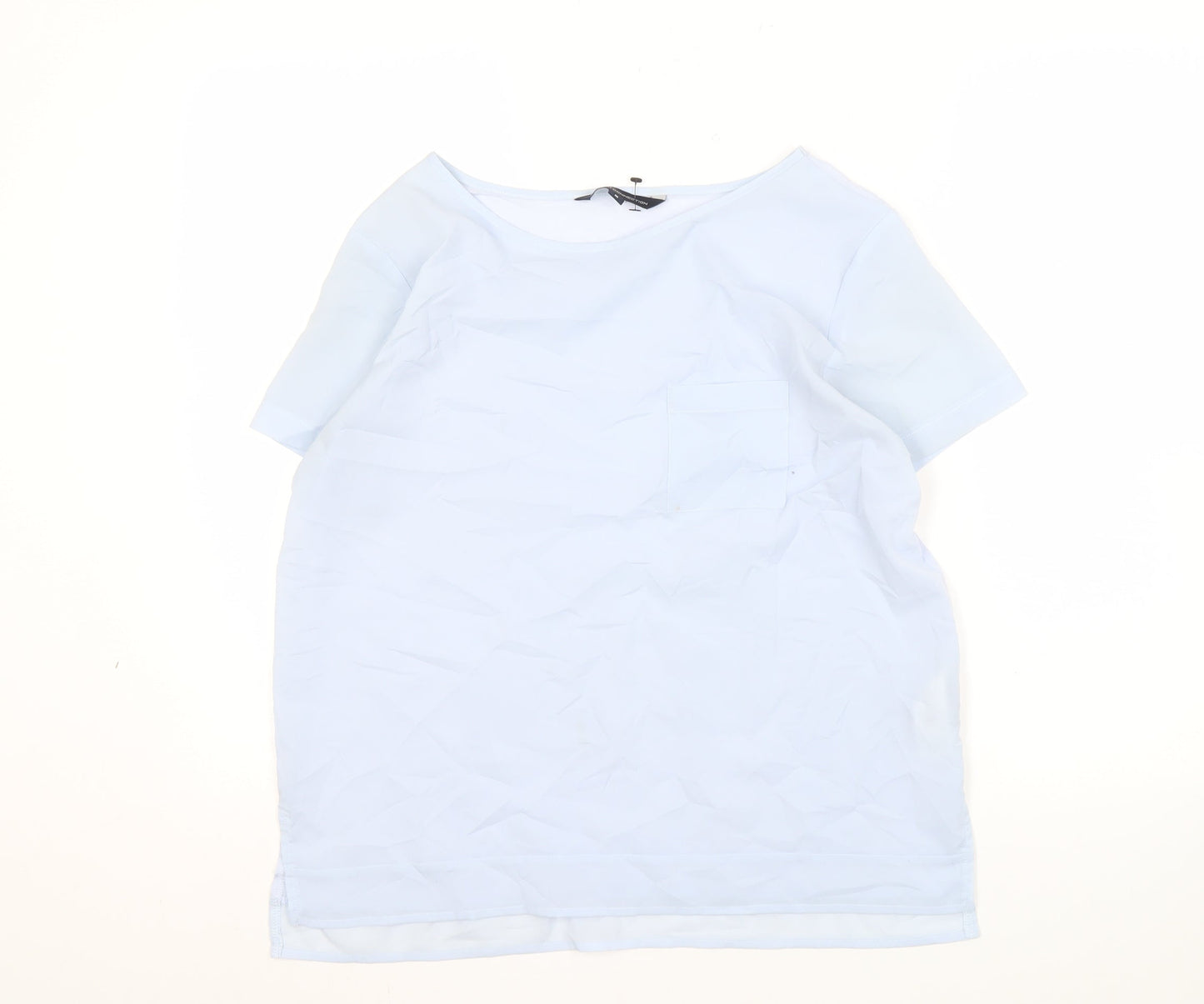 Womens UK Size M French Connection Blue Basic T-Shirt