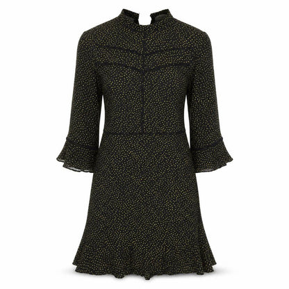 Oasis Women's Black Polka Dot Fit & Flare Dress - Size 8