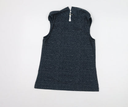 White Stuff Women's Blue Cowl Neck Sleeveless Tank Top Size 10