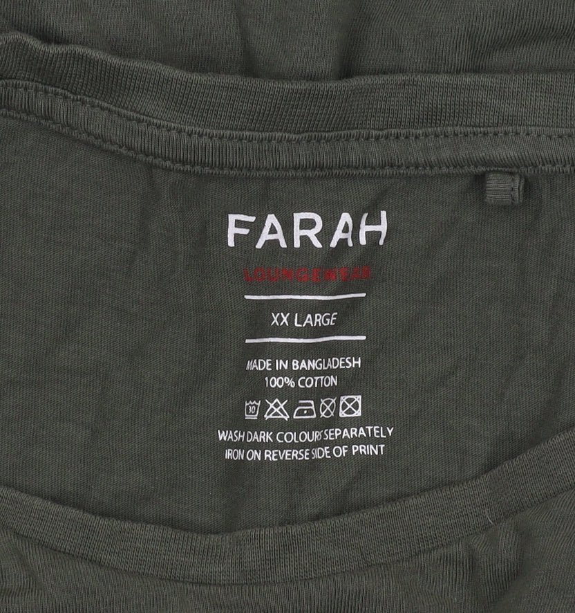 Mens UK Size 2XL Farah Green  T-Shirt