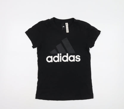 Womens UK Size S adidas Black Basic T-Shirt