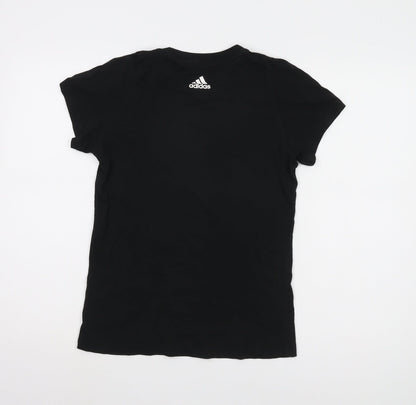 Womens UK Size S adidas Black Basic T-Shirt